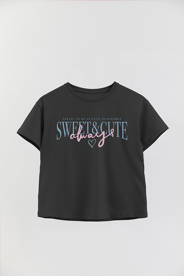 REMERA GIRL OVER SWEET AND CUTE