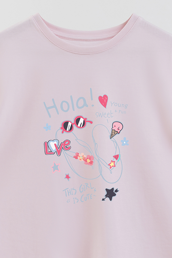 REMERA GIRL OVER HOLA
