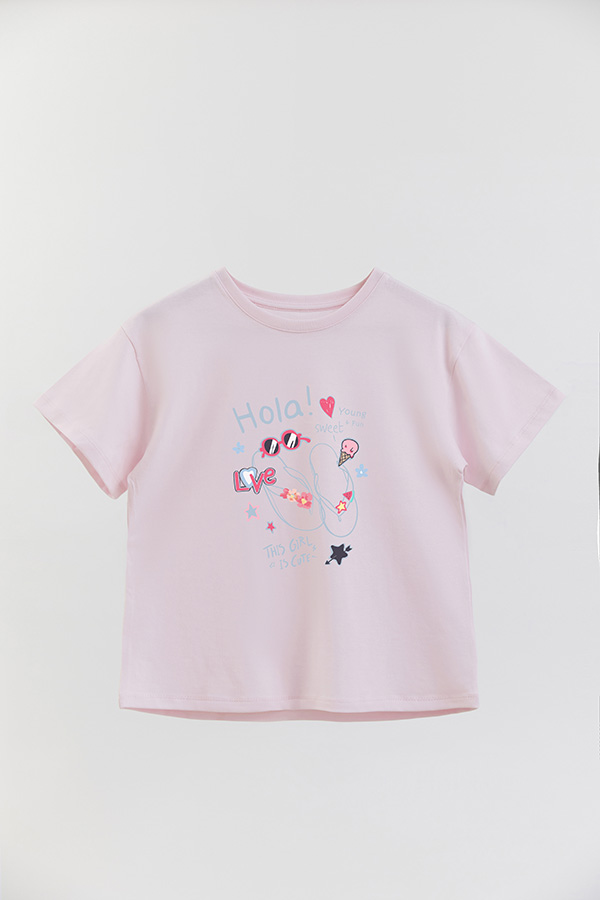 REMERA GIRL OVER HOLA
