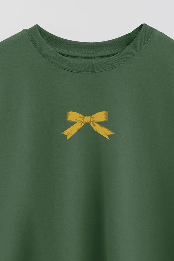 REMERA CROP ESTAMPADA LMN ORANGE RIBBON BOW