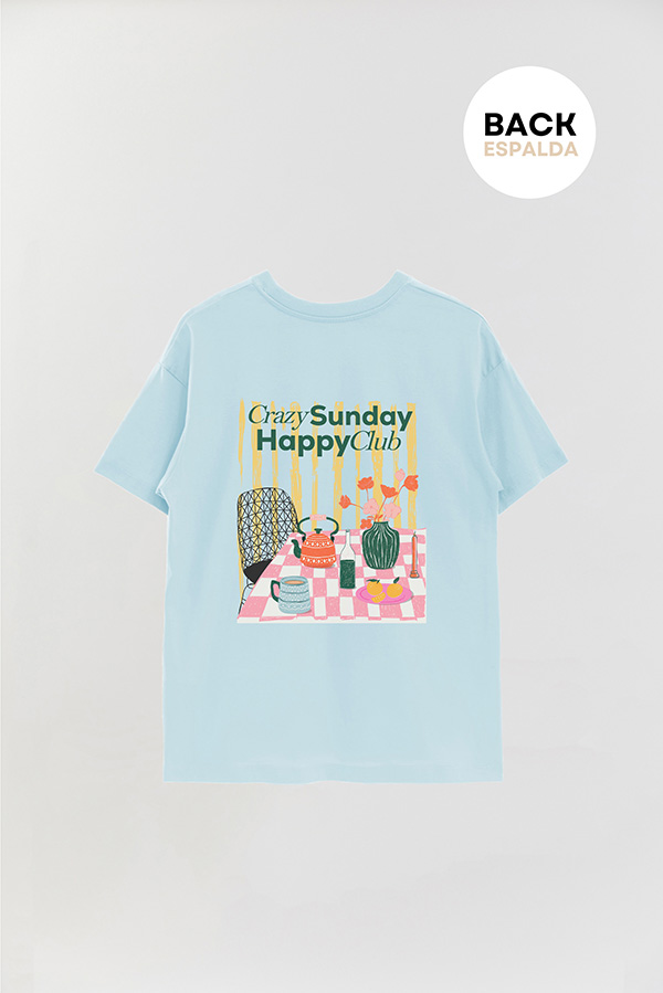 REMERA OVER FB ESTAMPADA SUNDAY DINNER GREEN