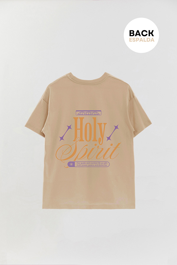 REMERA OVER ESTAMPADA UNISEX ESPALDA HOLY SPIRIT
