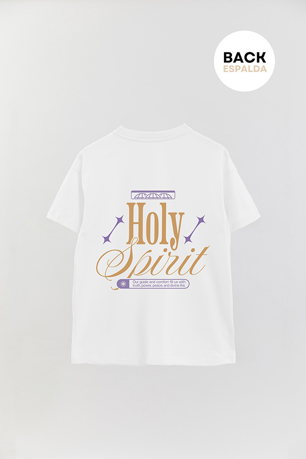REMERA OVER ESTAMPADA UNISEX ESPALDA HOLY SPIRIT