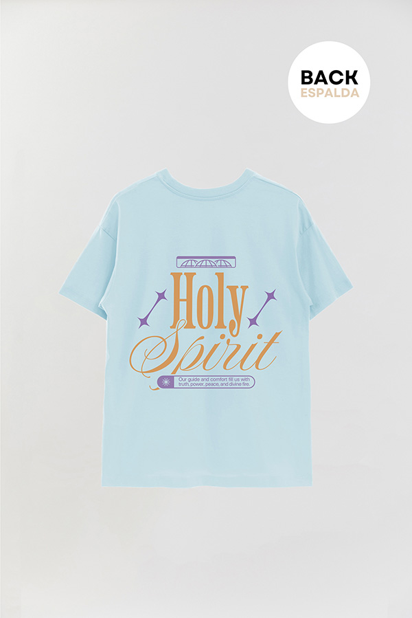 REMERA OVER ESTAMPADA UNISEX ESPALDA HOLY SPIRIT