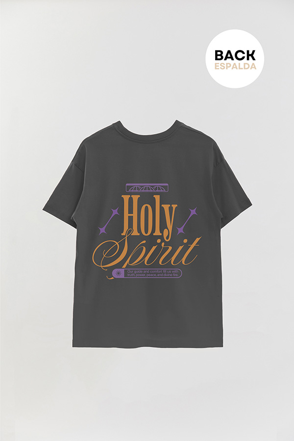 REMERA OVER ESTAMPADA UNISEX ESPALDA HOLY SPIRIT