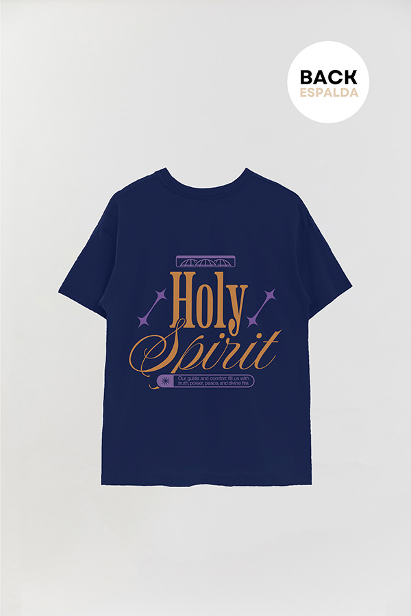 REMERA OVER ESTAMPADA UNISEX ESPALDA HOLY SPIRIT