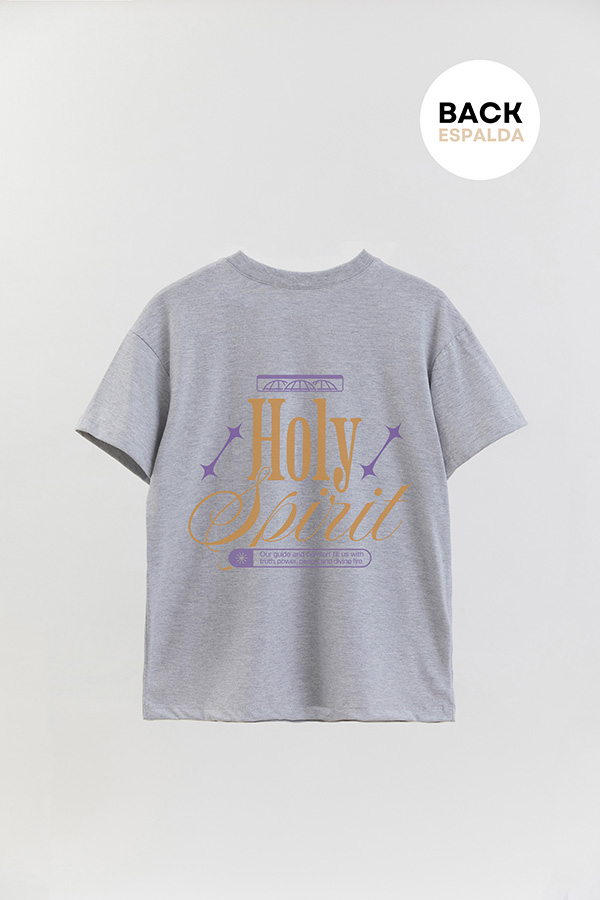 REMERA OVER ESTAMPADA UNISEX ESPALDA HOLY SPIRIT