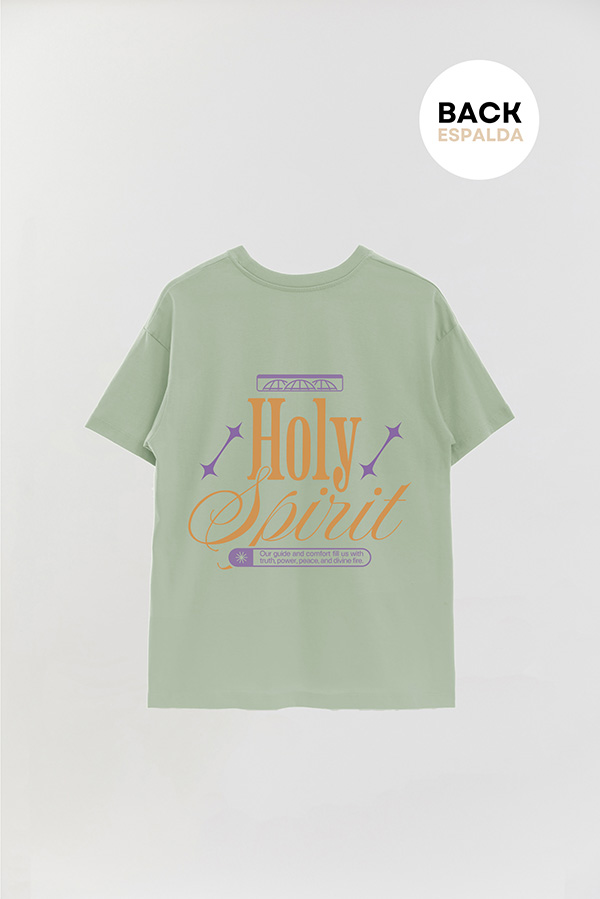 REMERA OVER ESTAMPADA UNISEX ESPALDA HOLY SPIRIT