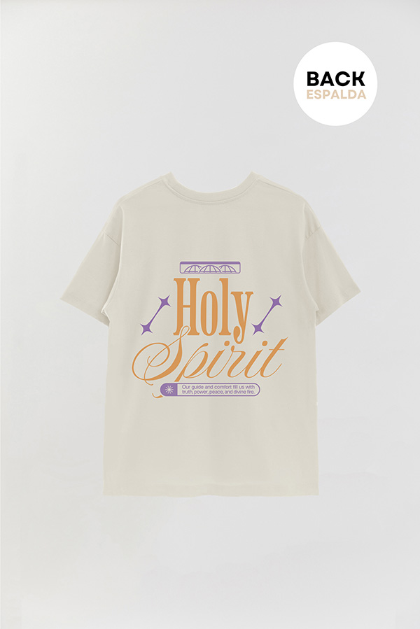 REMERA OVER ESTAMPADA UNISEX ESPALDA HOLY SPIRIT