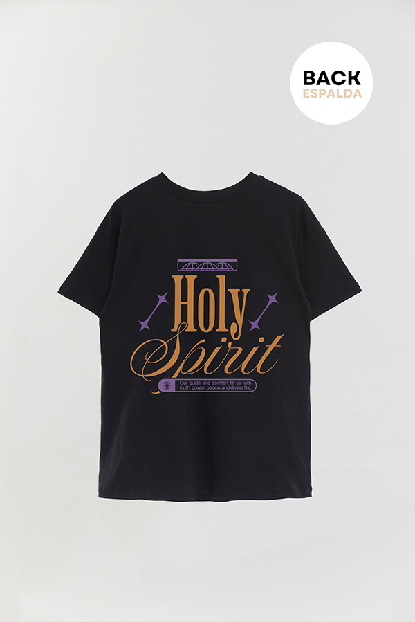 REMERA OVER ESTAMPADA UNISEX ESPALDA HOLY SPIRIT