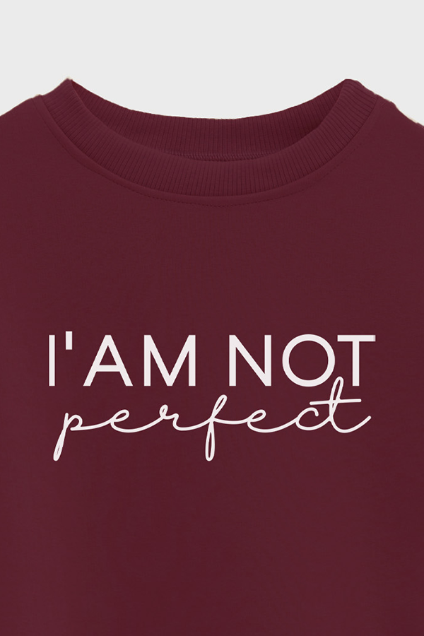 BUZO CROP ESTAMPADO MNM I'M NOT PERFECT
