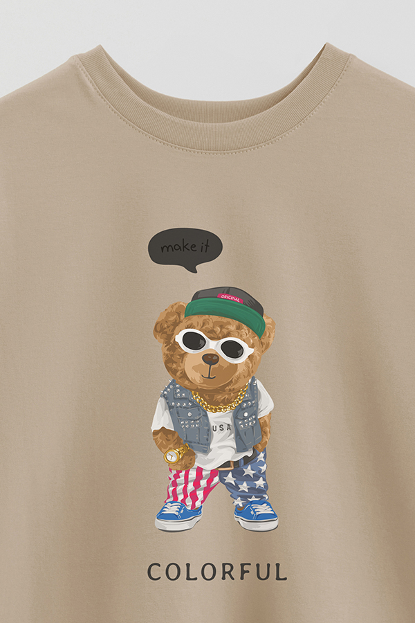 REMERA OVER ESTAMPADA UNISEX TEDDY USA