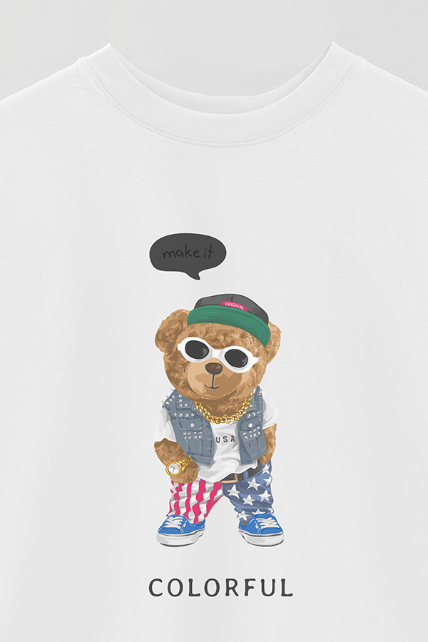 REMERA OVER ESTAMPADA UNISEX TEDDY USA