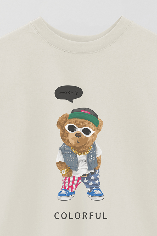 REMERA OVER ESTAMPADA UNISEX TEDDY USA