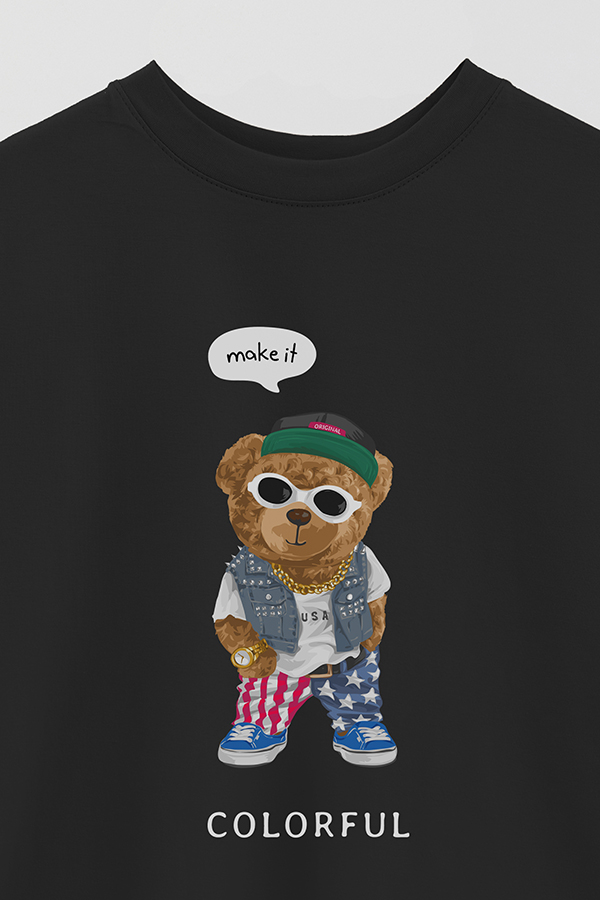 REMERA OVER ESTAMPADA UNISEX TEDDY USA