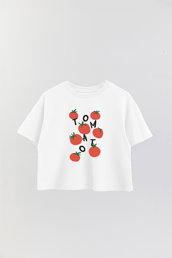 REMERA CROP ESTAMPADA ITALY TOMATO
