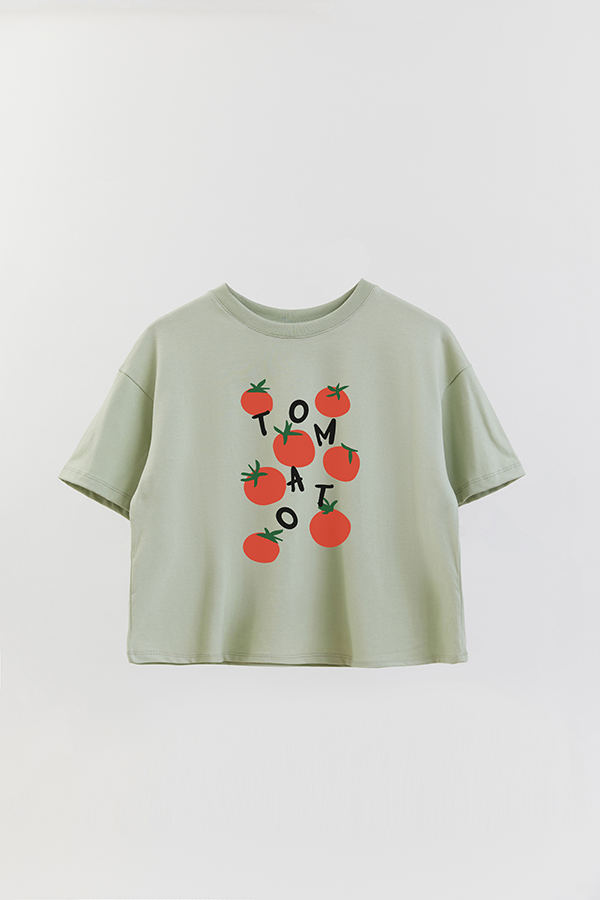 REMERA CROP ESTAMPADA ITALY TOMATO