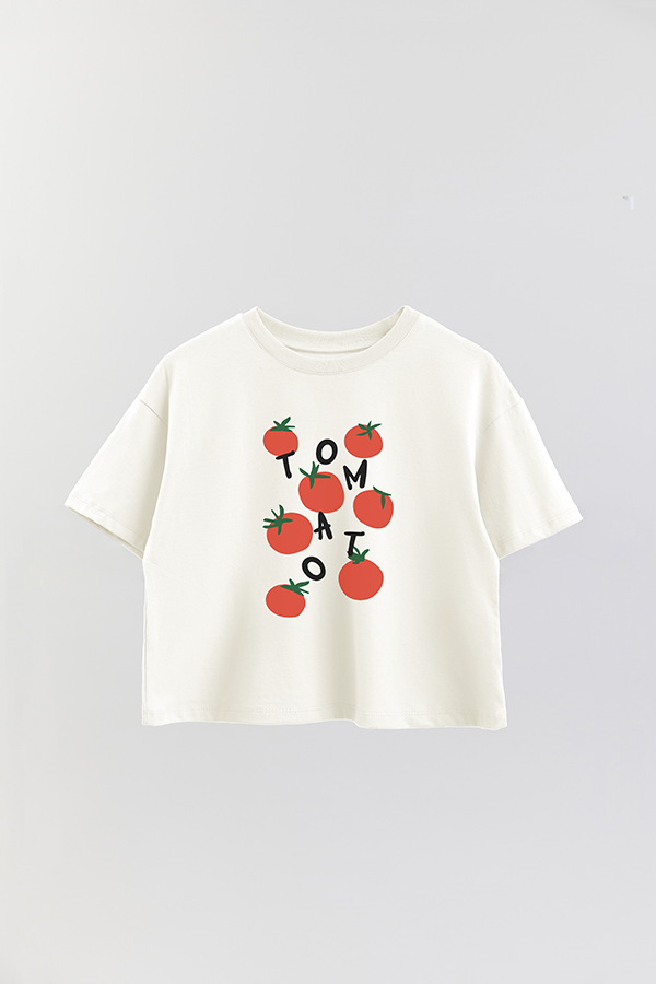 REMERA CROP ESTAMPADA ITALY TOMATO