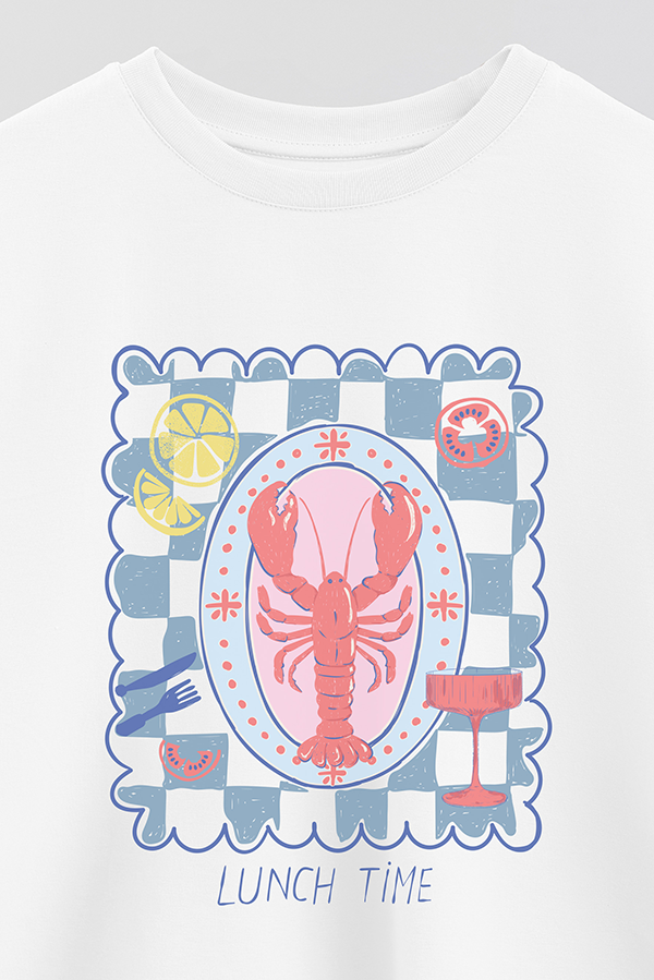 REMERA CROP ESTAMPADA LUNCH TIME