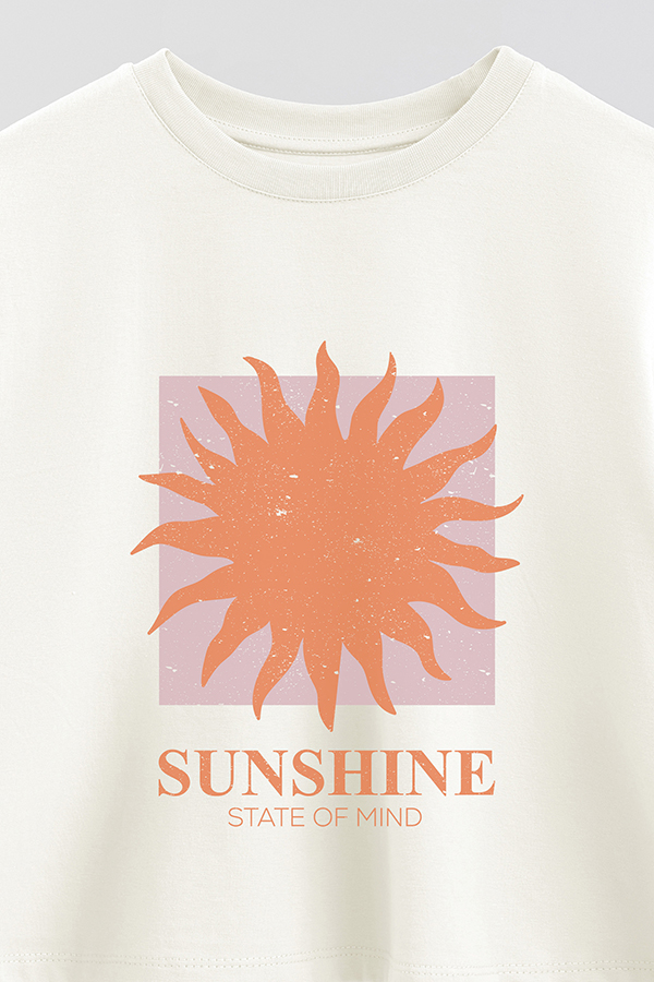 REMERA CROP ESTAMPADA STATE OF MIND