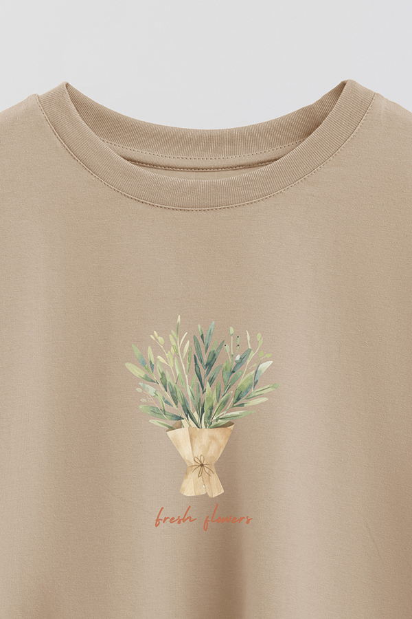 REMERA CROP ESTAMPADA COASTAL FRESH FLOWERS