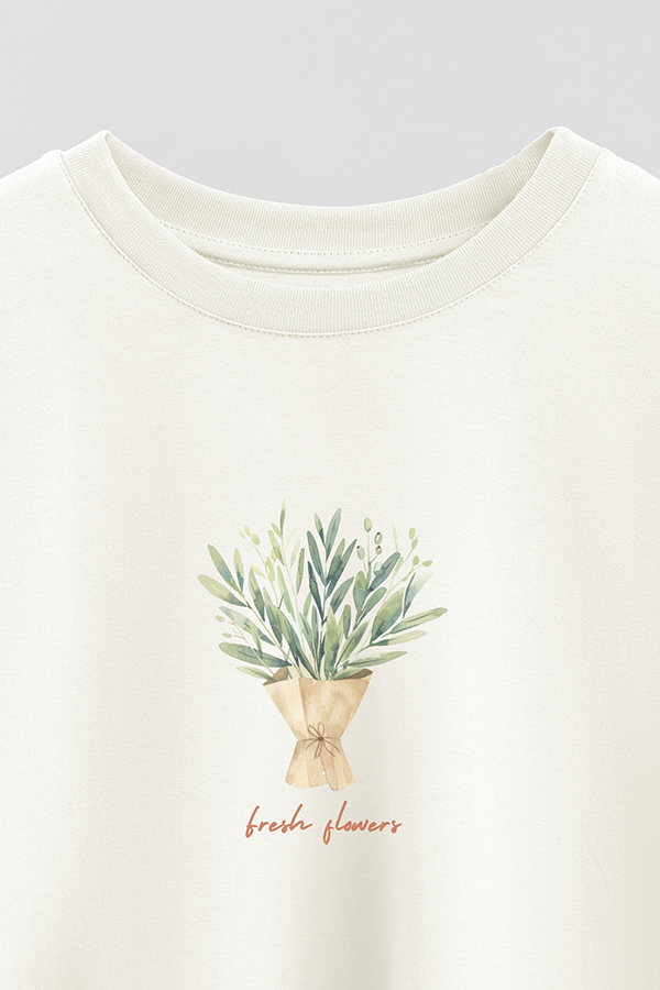 REMERA CROP ESTAMPADA COASTAL FRESH FLOWERS