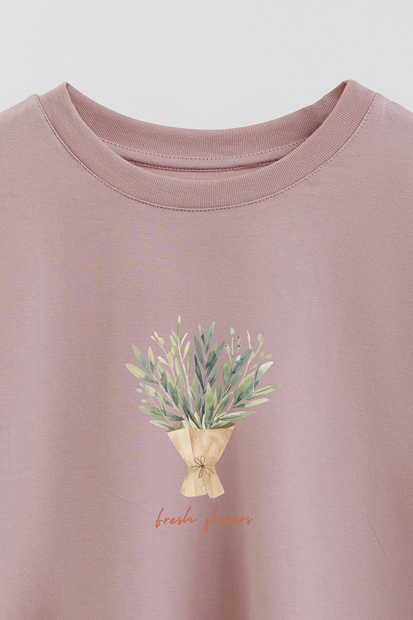 REMERA CROP ESTAMPADA COASTAL FRESH FLOWERS