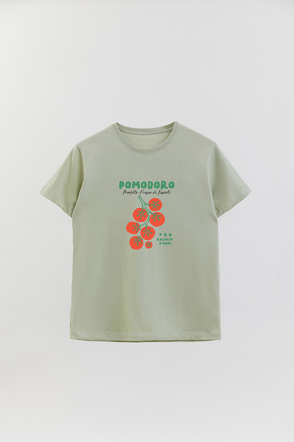 REMERA BASICA ESTAMPADA HD POMODORO RACCOLTO