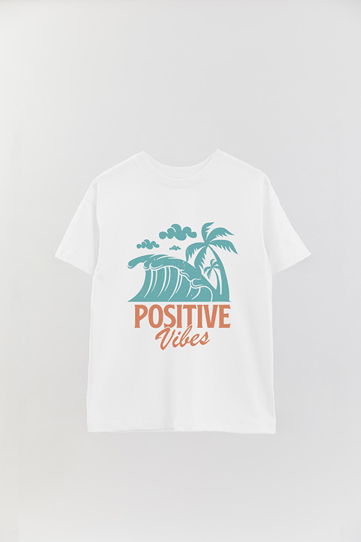 REMERA OVER ESTAMPADA SM POSITIVE VIBES