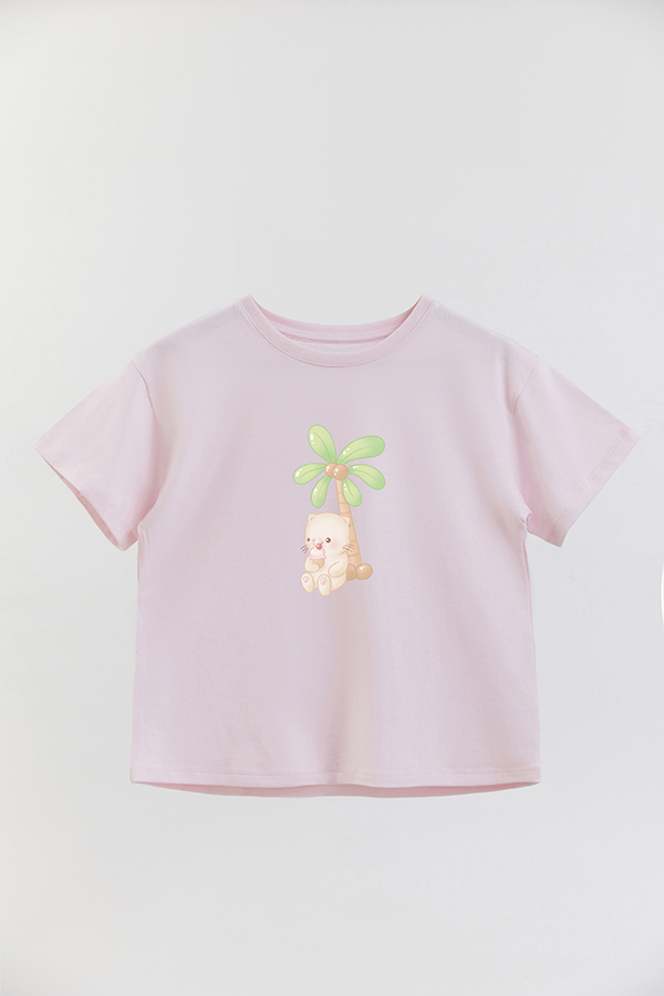 REMERA GIRL OVER SUMMER CAT RELAX