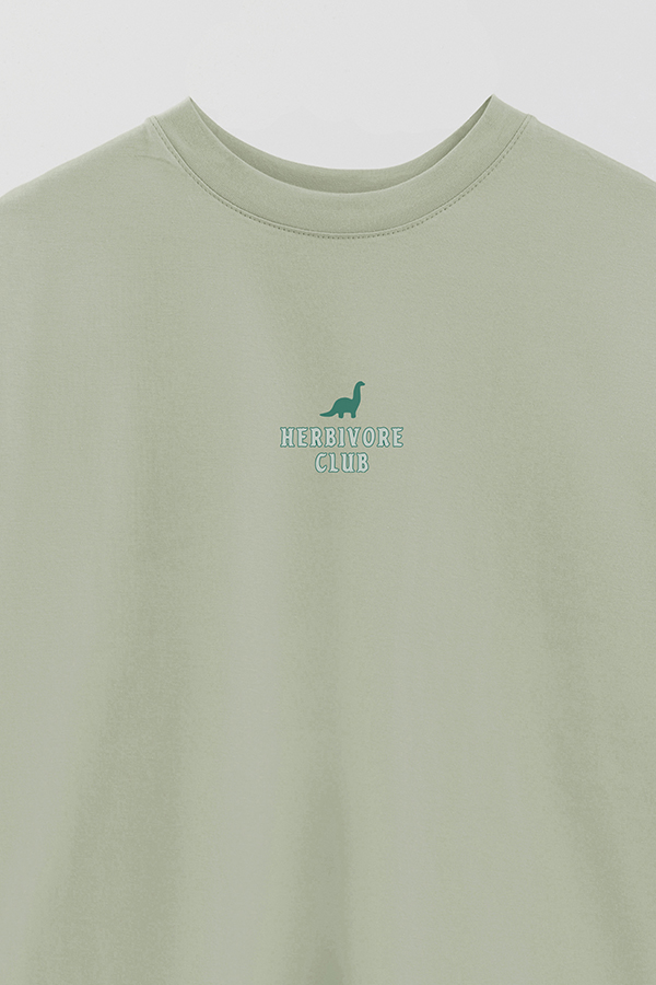 REMERA OVER ESTAMPADA VEGAN HERBIVORE CLUB