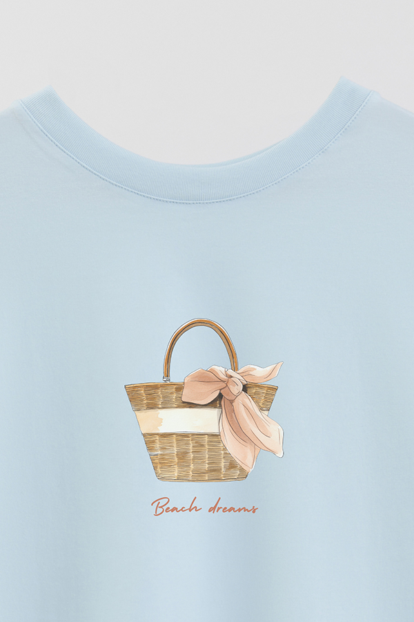 REMERA CROP ESTAMPADA COASTAL BEACH DREAMS