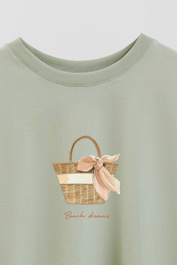 REMERA CROP ESTAMPADA COASTAL BEACH DREAMS