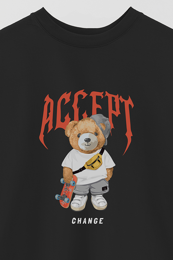 REMERA OVER ESTAMPADA UNISEX ACCEPT CHANGE