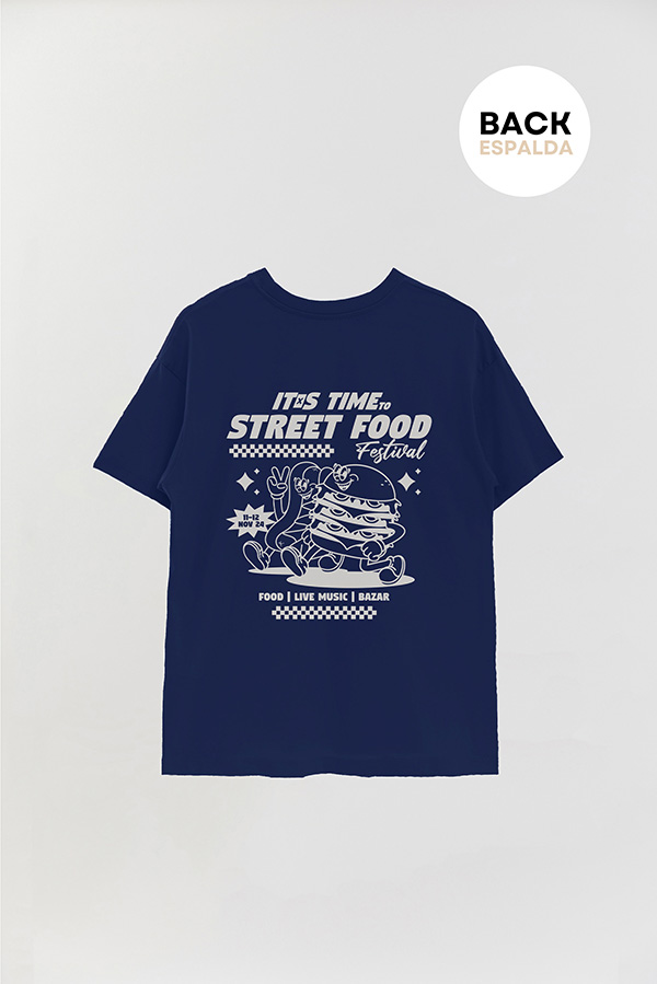 REMERA OVER FB CARTOON STREET FOOD
