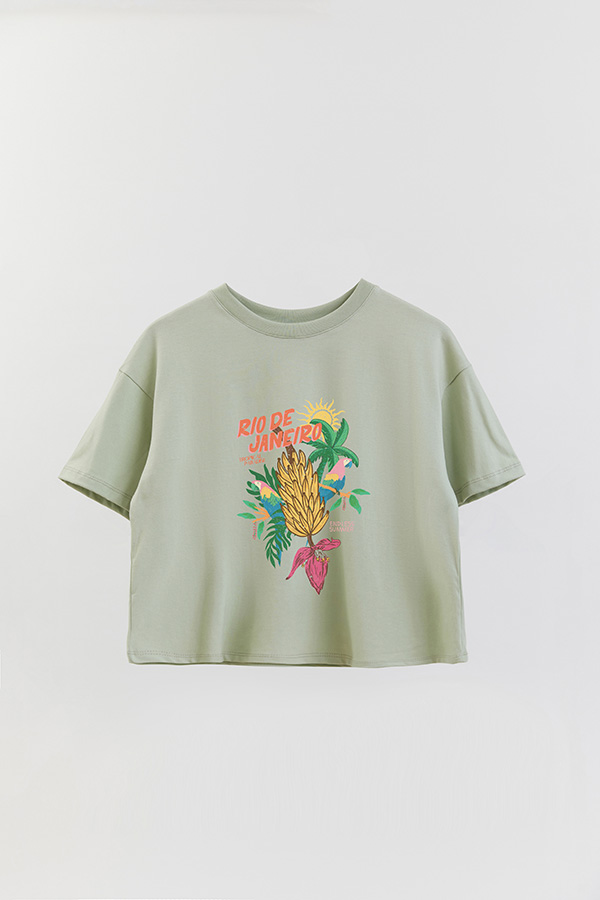 REMERA CROP ESTAMPADA RIO DE JANEIRO BANANA
