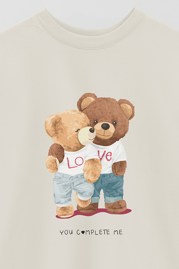 REMERA OVER ESTAMPADA UNISEX TEDDY COMPLETE