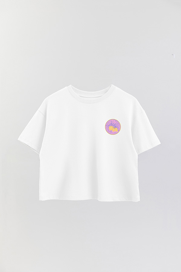 REMERA CROP FB ESTAMPADA LEMONS STICKER