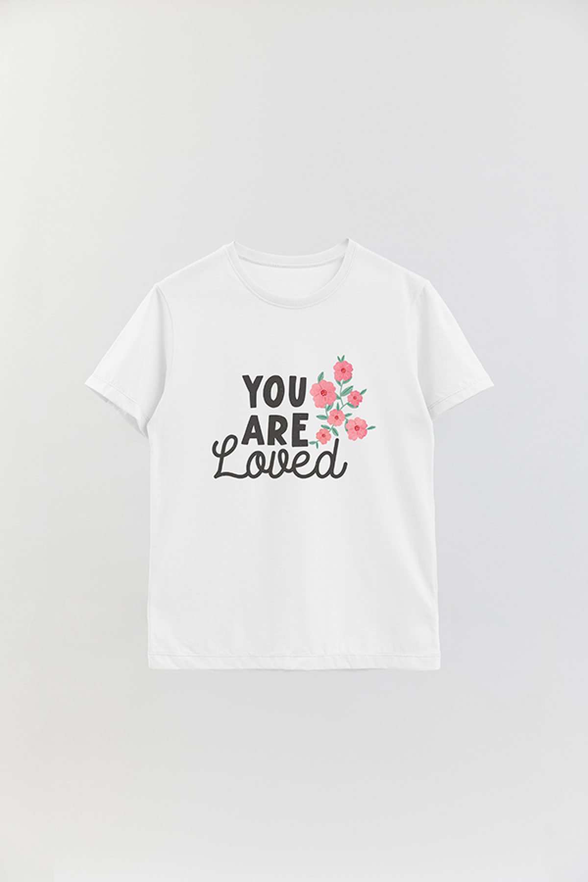 REMERA BASICA ESTAMPADA FLO YOU ARE LOVED