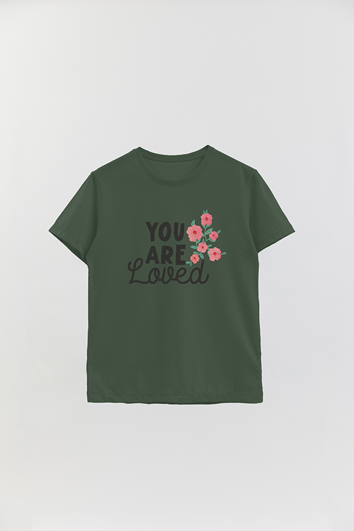 REMERA BASICA ESTAMPADA FLO YOU ARE LOVED