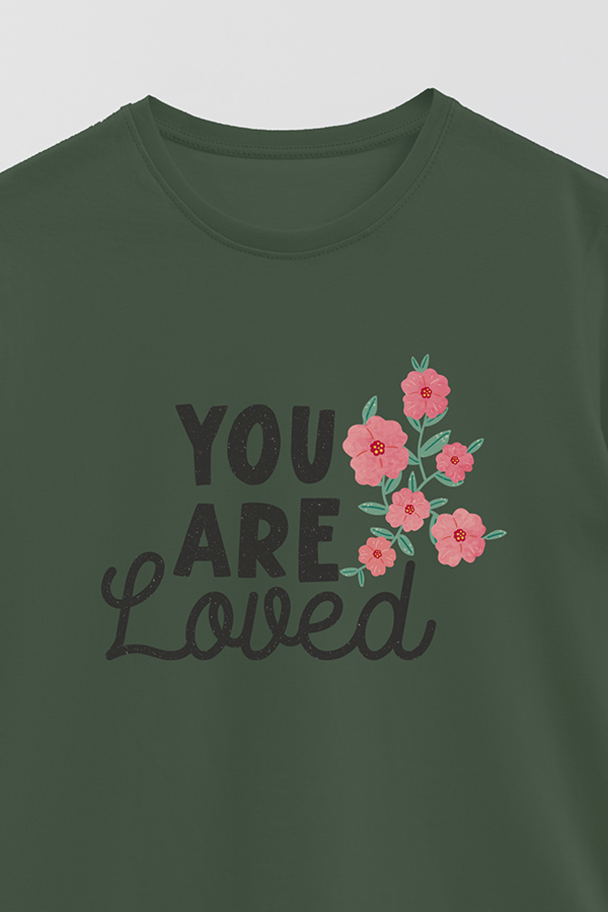 REMERA BASICA ESTAMPADA FLO YOU ARE LOVED