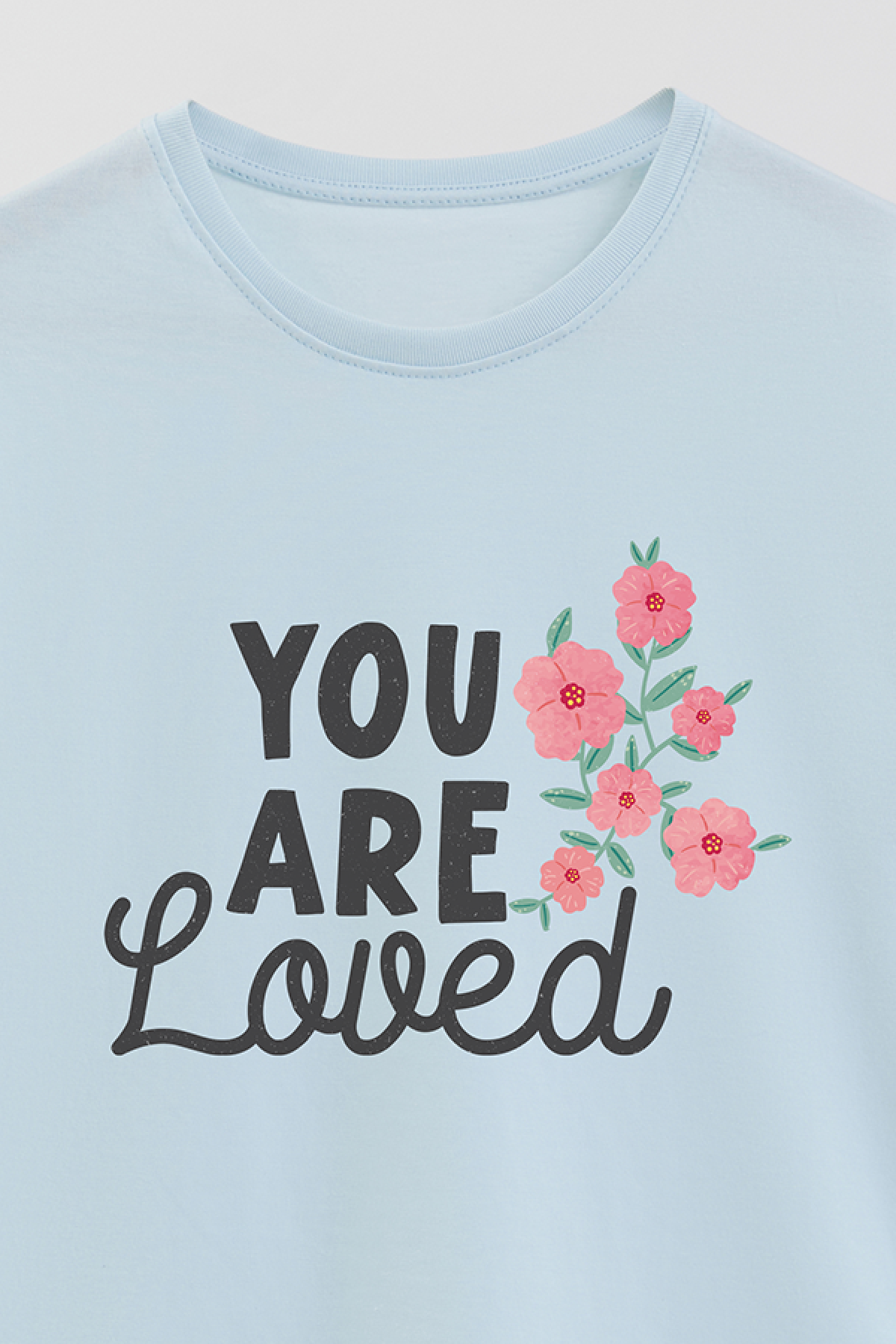 REMERA BASICA ESTAMPADA FLO YOU ARE LOVED