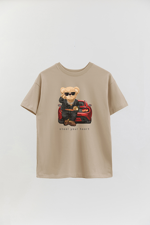 REMERA OVER ESTAMPADA UNISEX TEDDY STEAL YOUR HEART