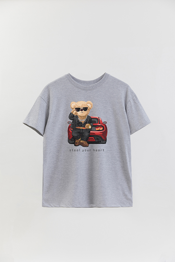 REMERA OVER ESTAMPADA UNISEX TEDDY STEAL YOUR HEART