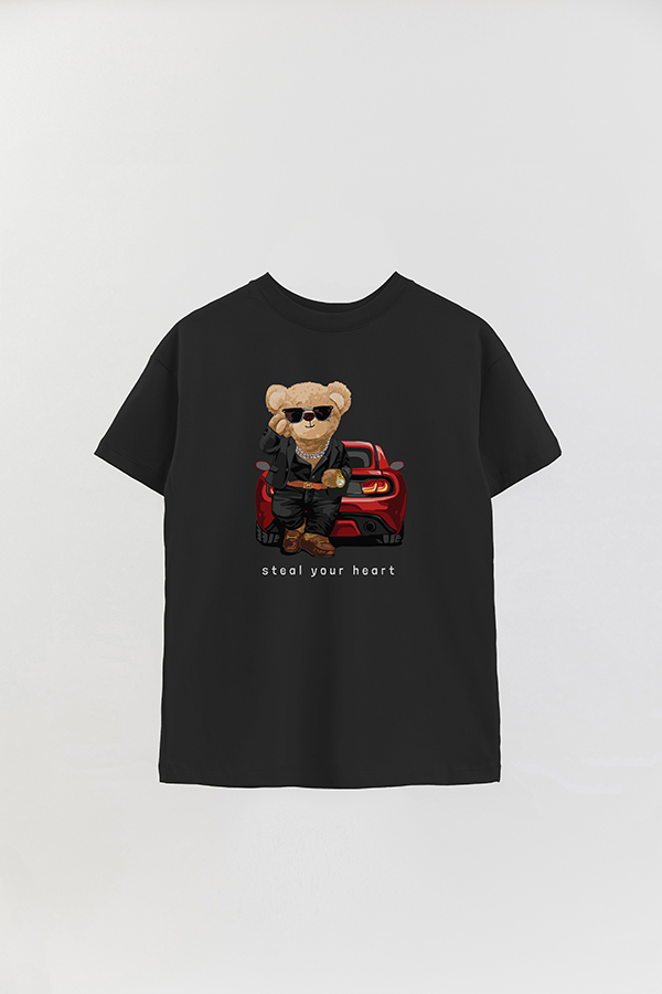 REMERA OVER ESTAMPADA UNISEX TEDDY STEAL YOUR HEART