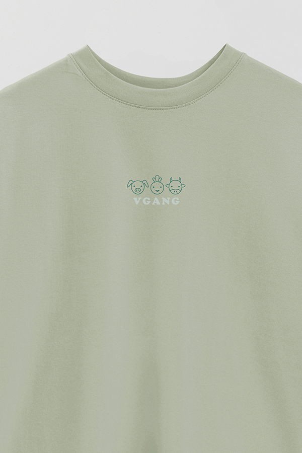 REMERA OVER ESTAMPADA VEGAN VGANG