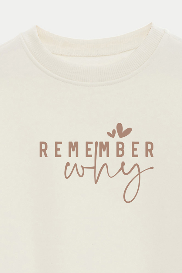 BUZO CROP FRISA ESTAMPADO MINIMAL LOVE REMEMBER WHY
