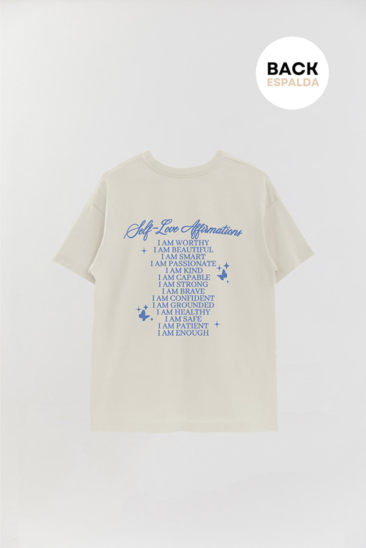 REMERA OVER ESTAMPADA AESTHETIC SELF LOVE