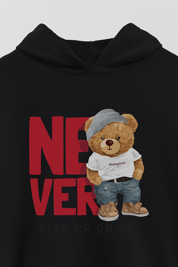 HOODIE RUSTICO BOY TEDDY NEVER GIVE UP ON ME