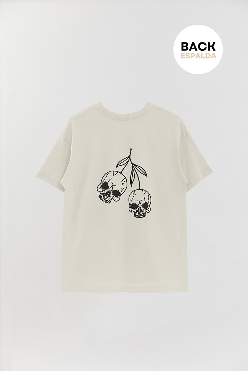 REMERA OVER ESTAMPADA UNISEX CHERRY SKULLS
